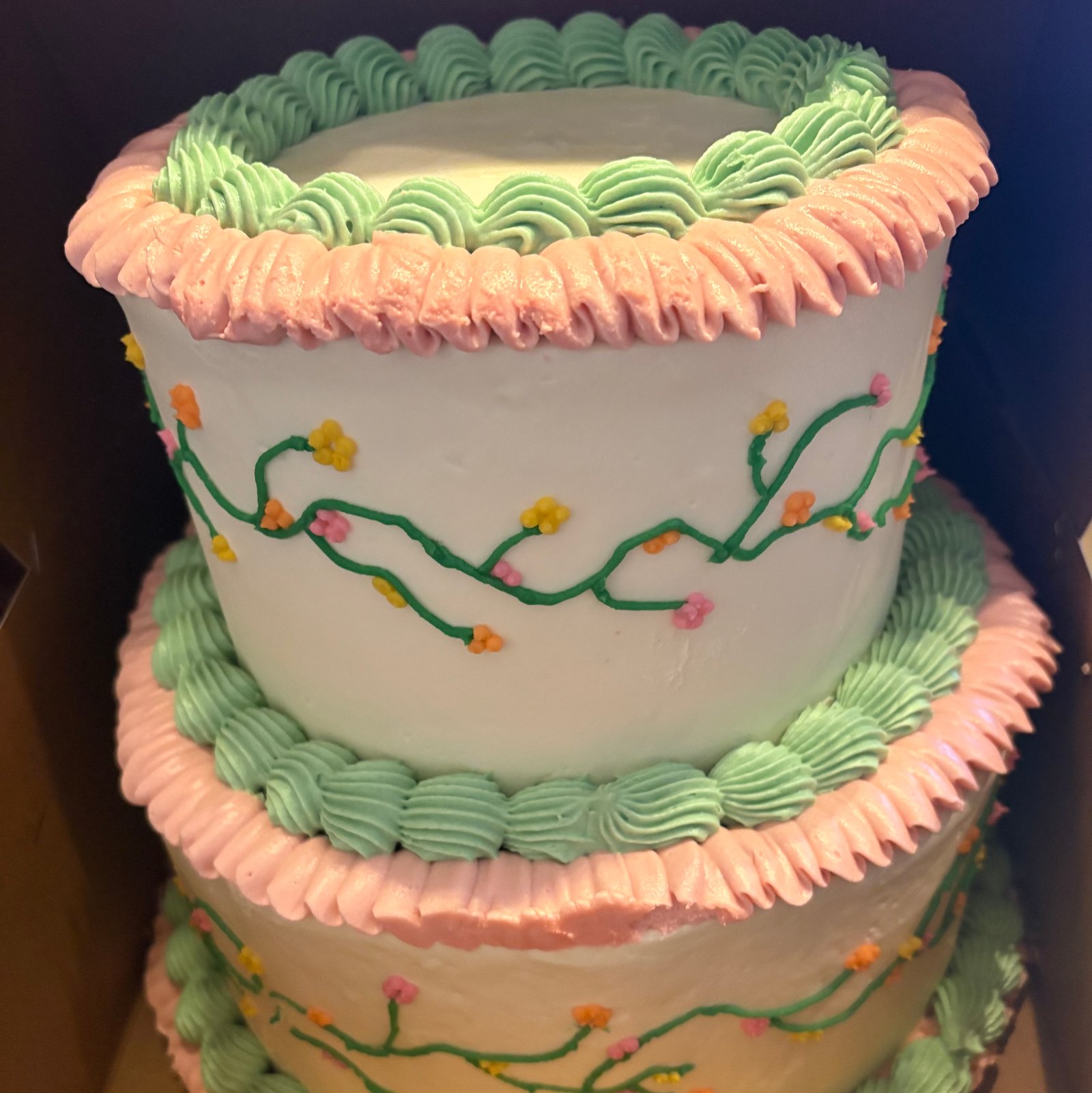 tiered cake with flowers